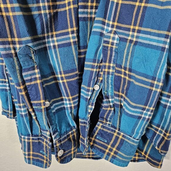 J. Crew Teal and Yellow Plaid Button Down Shirt - Picture 11 of 11